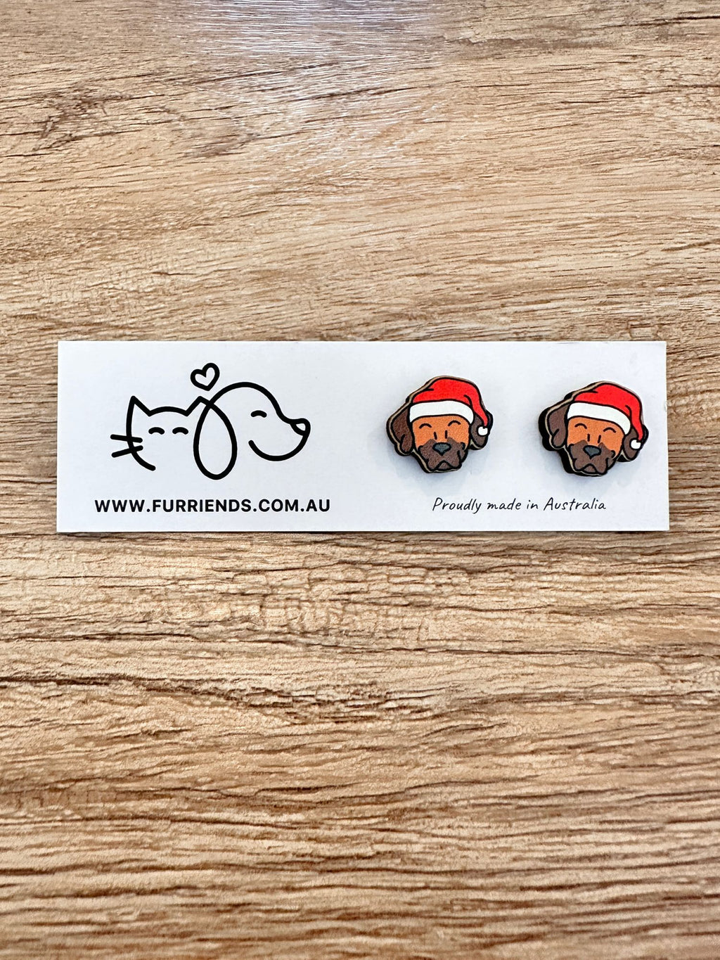 Rhodesian Ridgeback Christmas Edition ColourPop Stud Earrings