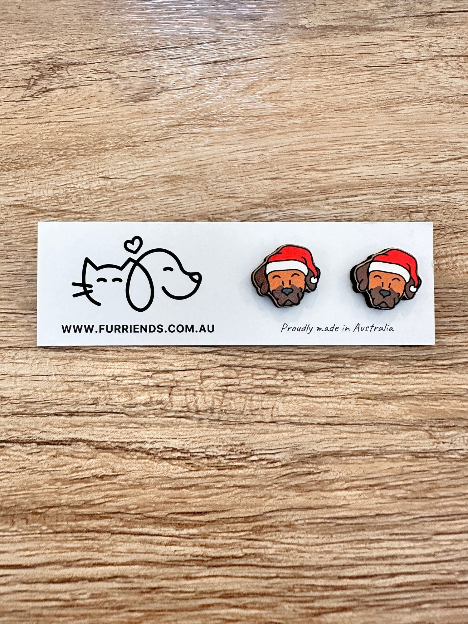 Rhodesian Ridgeback Christmas Edition ColourPop Stud Earrings