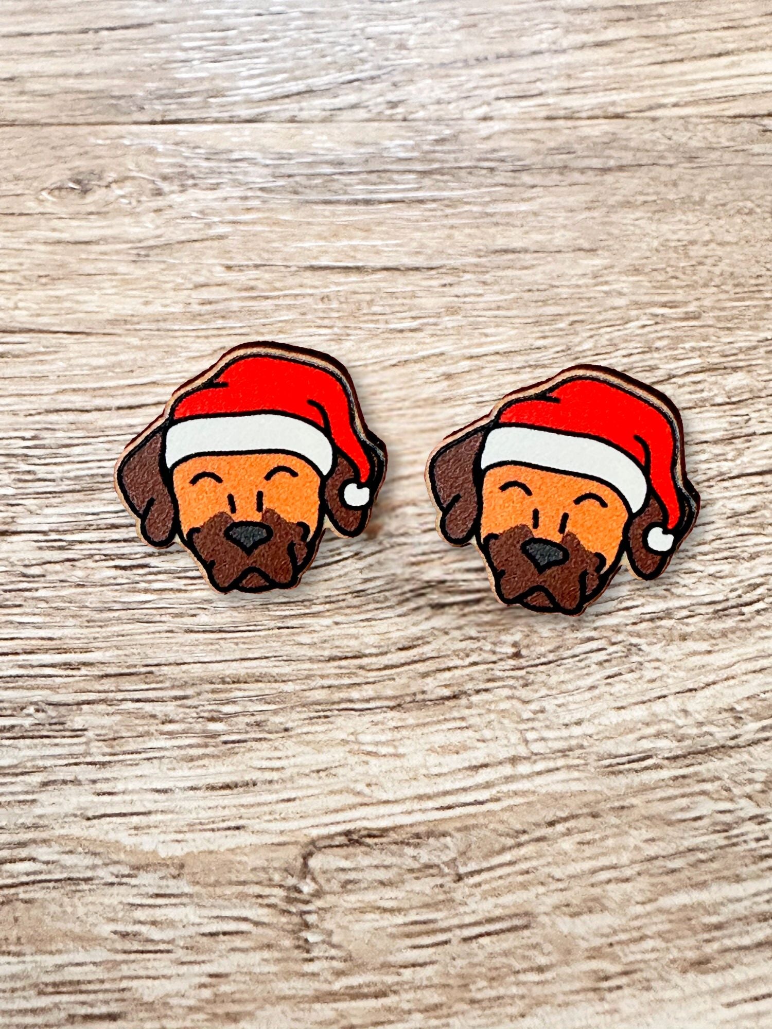 Rhodesian Ridgeback Christmas Edition ColourPop Stud Earrings