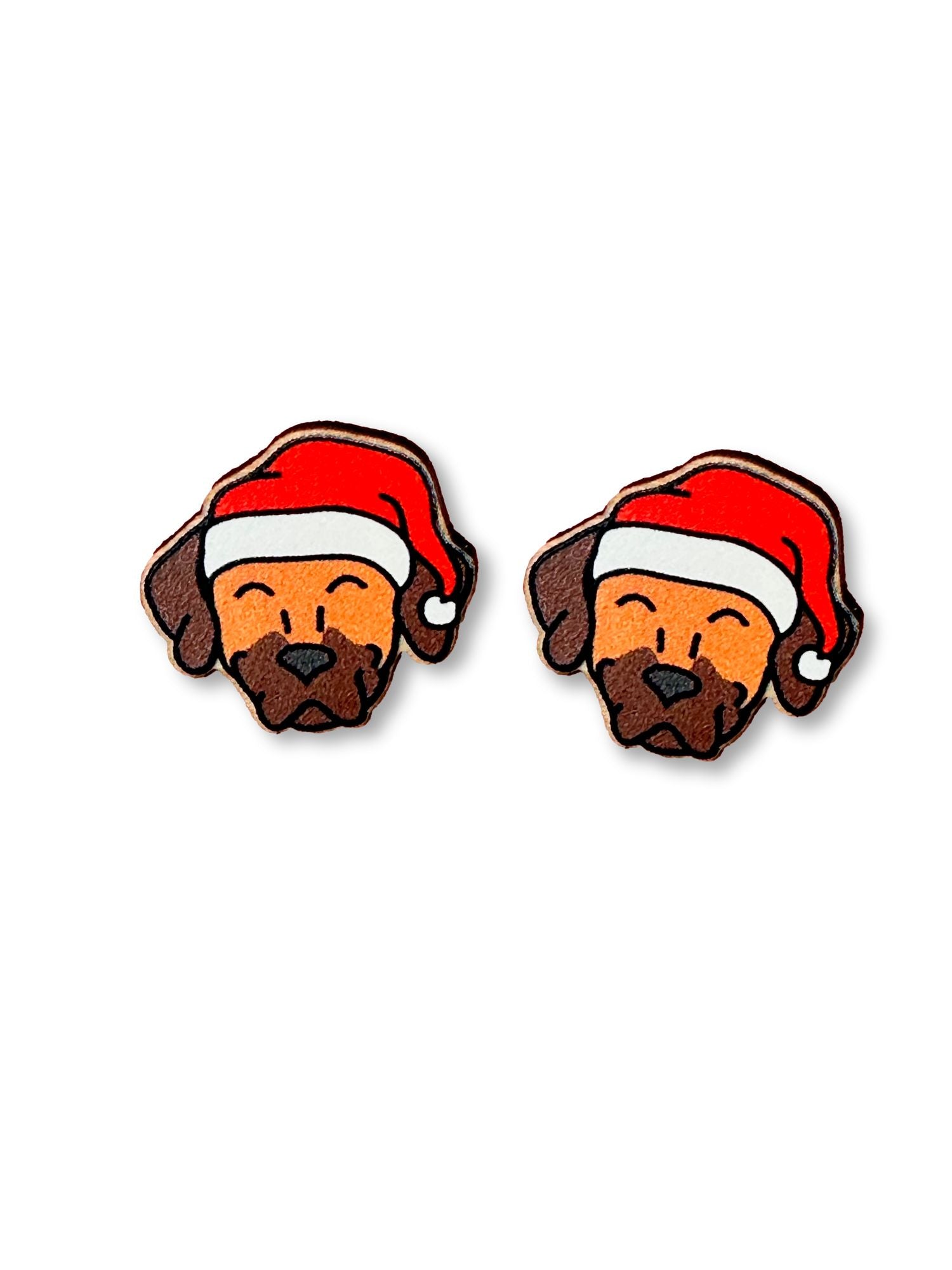 Rhodesian Ridgeback Christmas Edition ColourPop Stud Earrings