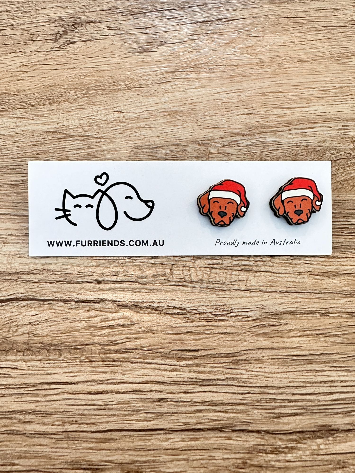 Rhodesian Ridgeback Christmas Edition ColourPop Stud Earrings