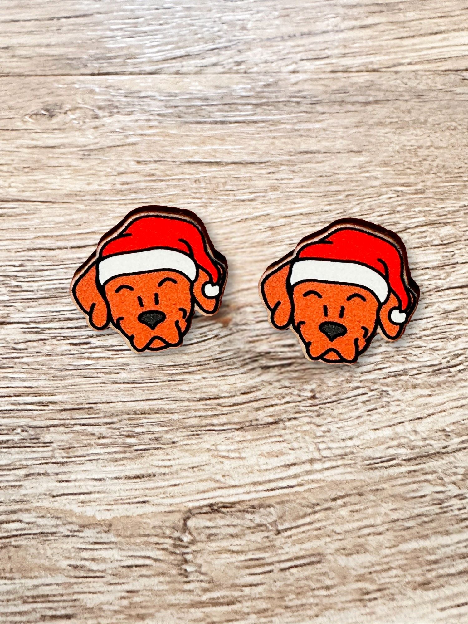 Rhodesian Ridgeback Christmas Edition ColourPop Stud Earrings