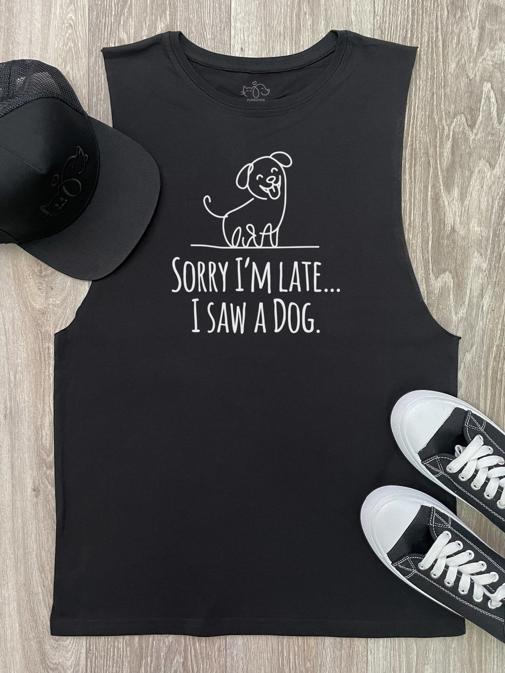 Sorry I'm Late, I Saw A Dog Axel Drop Armhole Tank