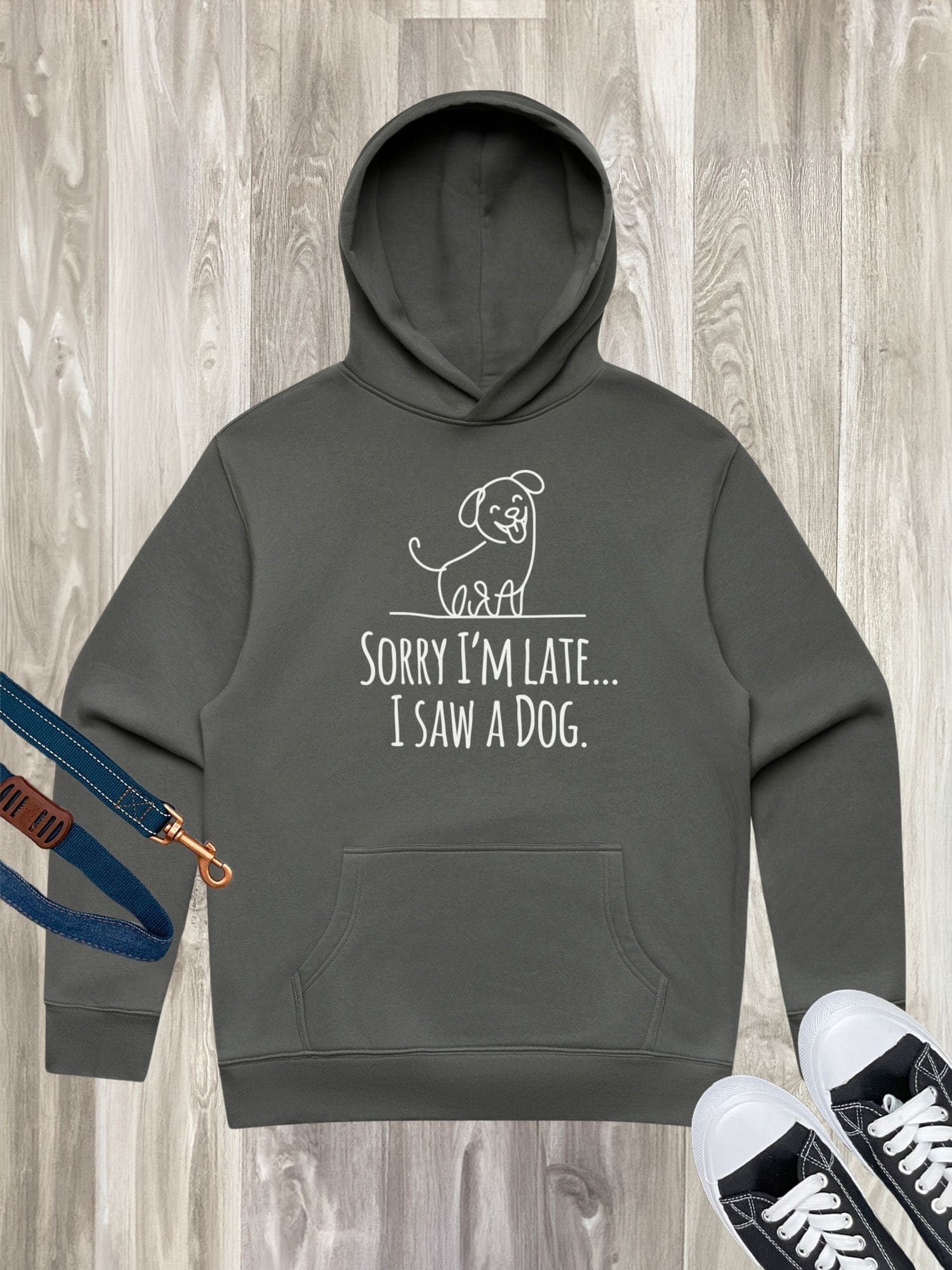 Sorry I'm Late, I Saw A Dog Men's Comfort Hood