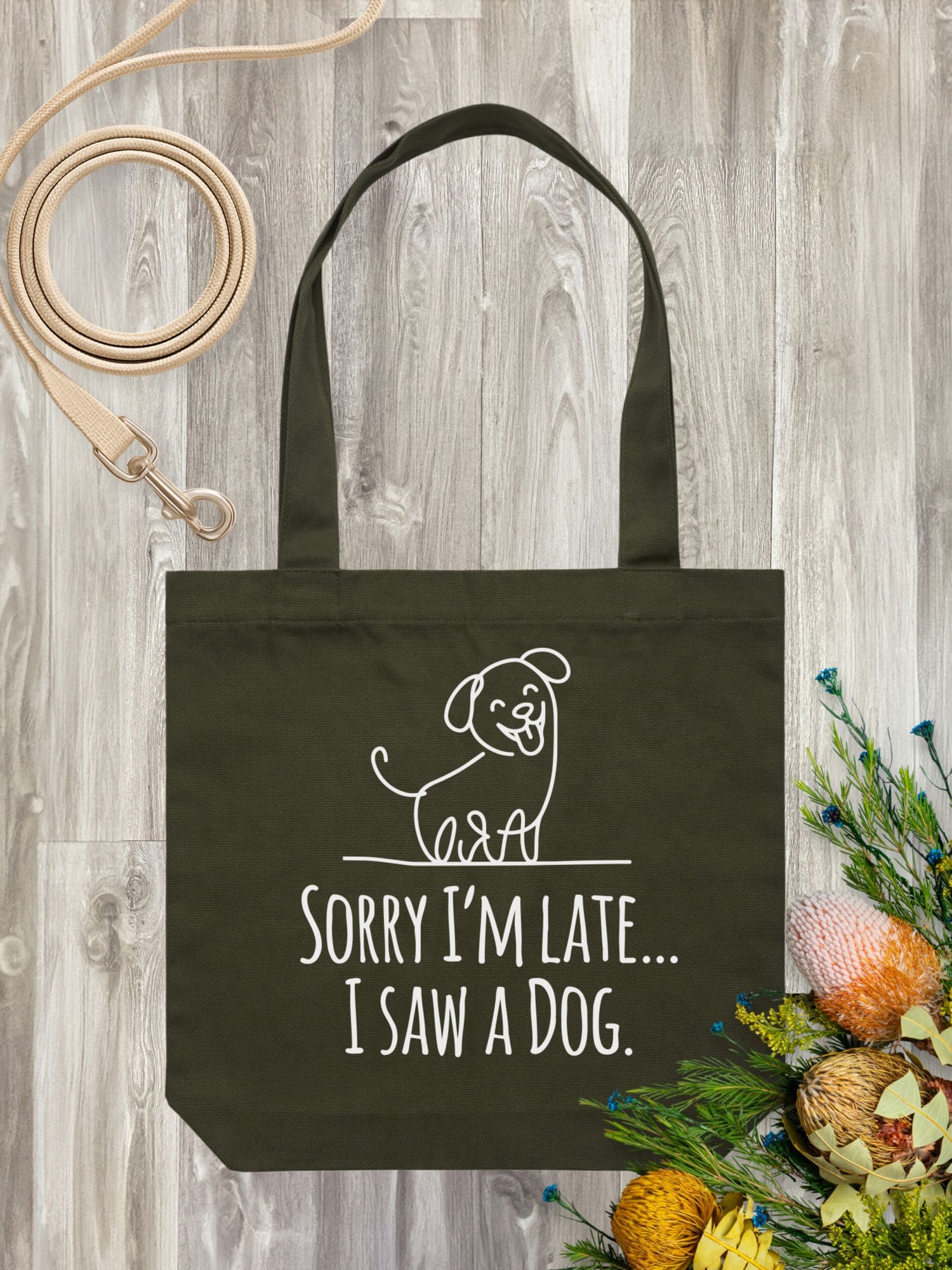 Sorry I'm Late, I Saw A Dog Edith Tote