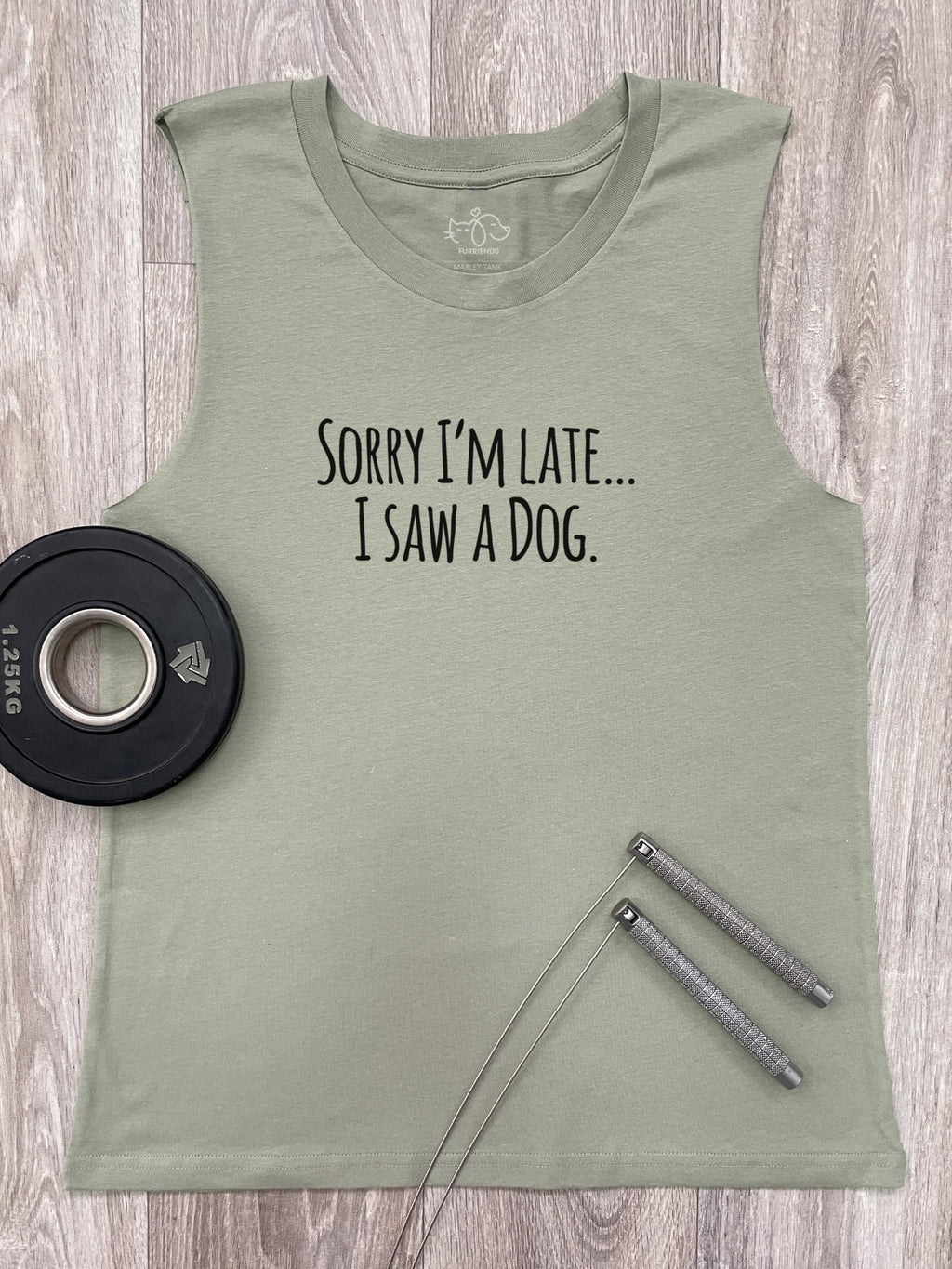 Sorry I'm Late, I Saw A Dog (Text) Marley Tank