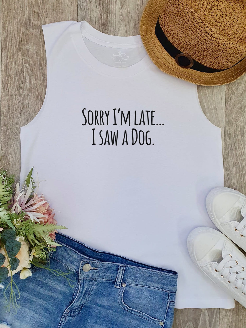 Sorry I'm Late, I Saw A Dog (Text) Marley Tank