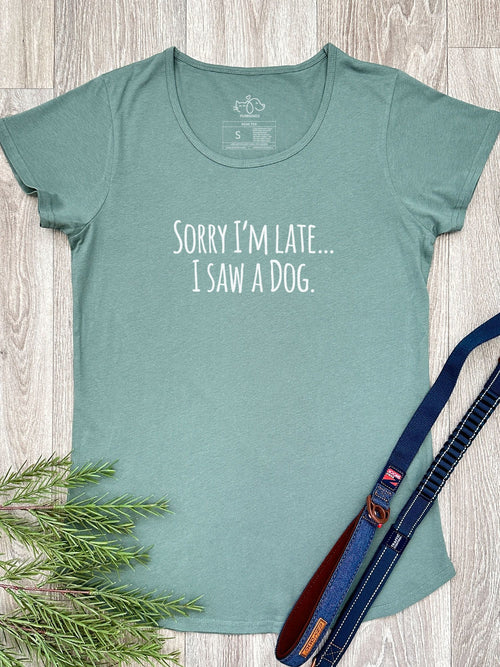 Sorry I'm Late, I Saw A Dog (Text) Remi Women's Scoop Neck Tee
