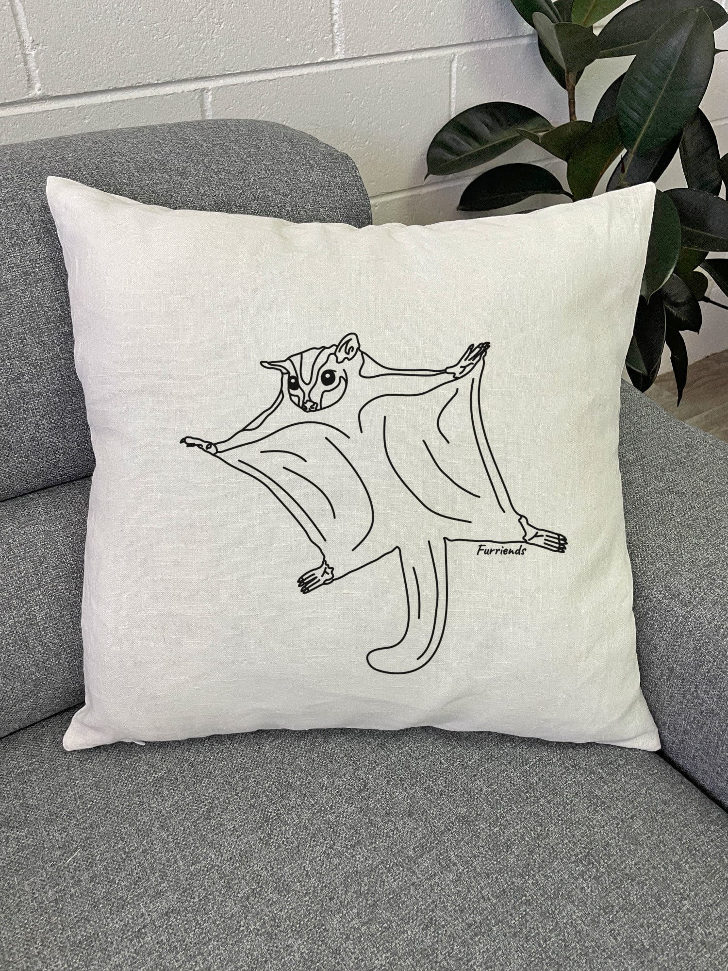 Sugar Glider Linen Cushion Cover