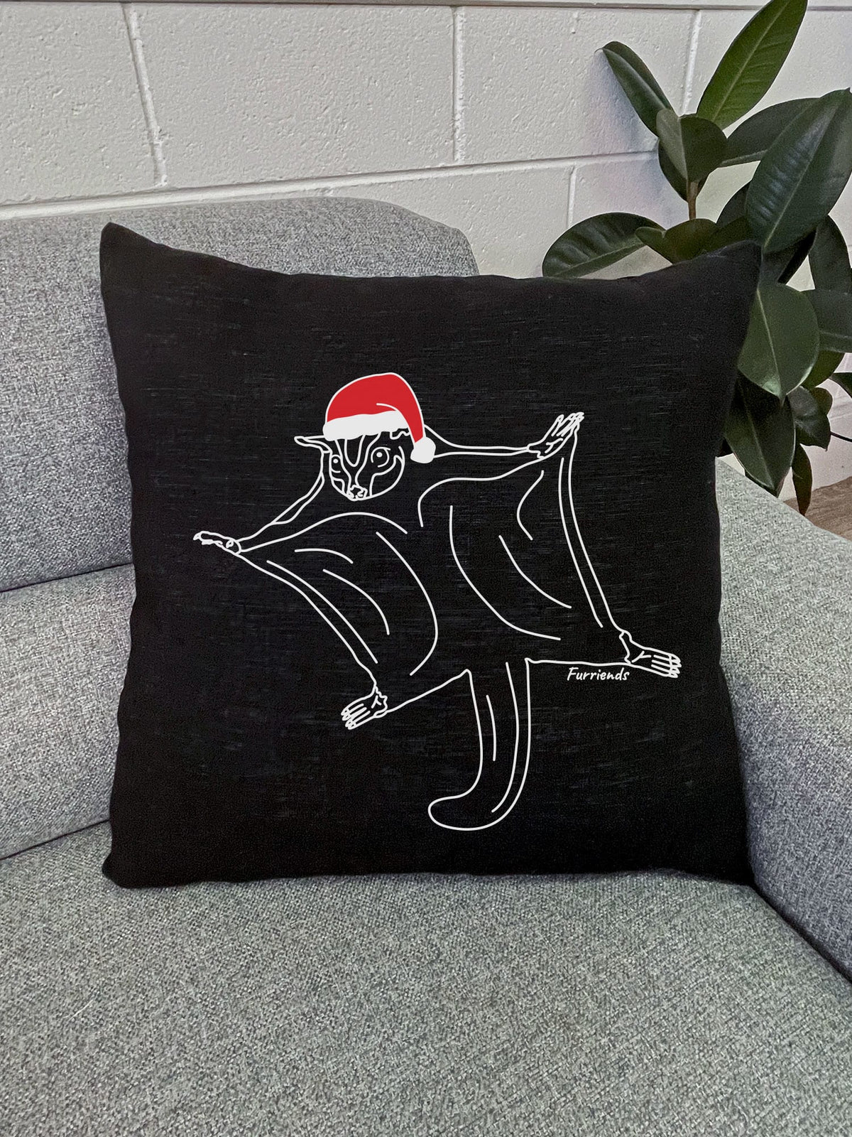 Sugar Glider Christmas Edition Linen Cushion Cover