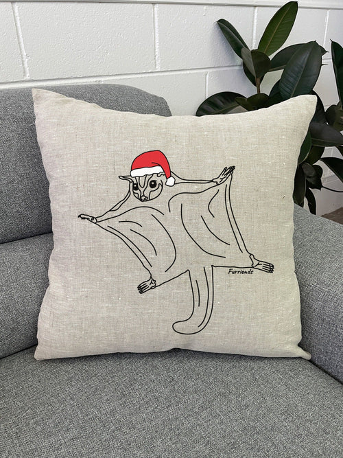 Sugar Glider Christmas Edition Linen Cushion Cover