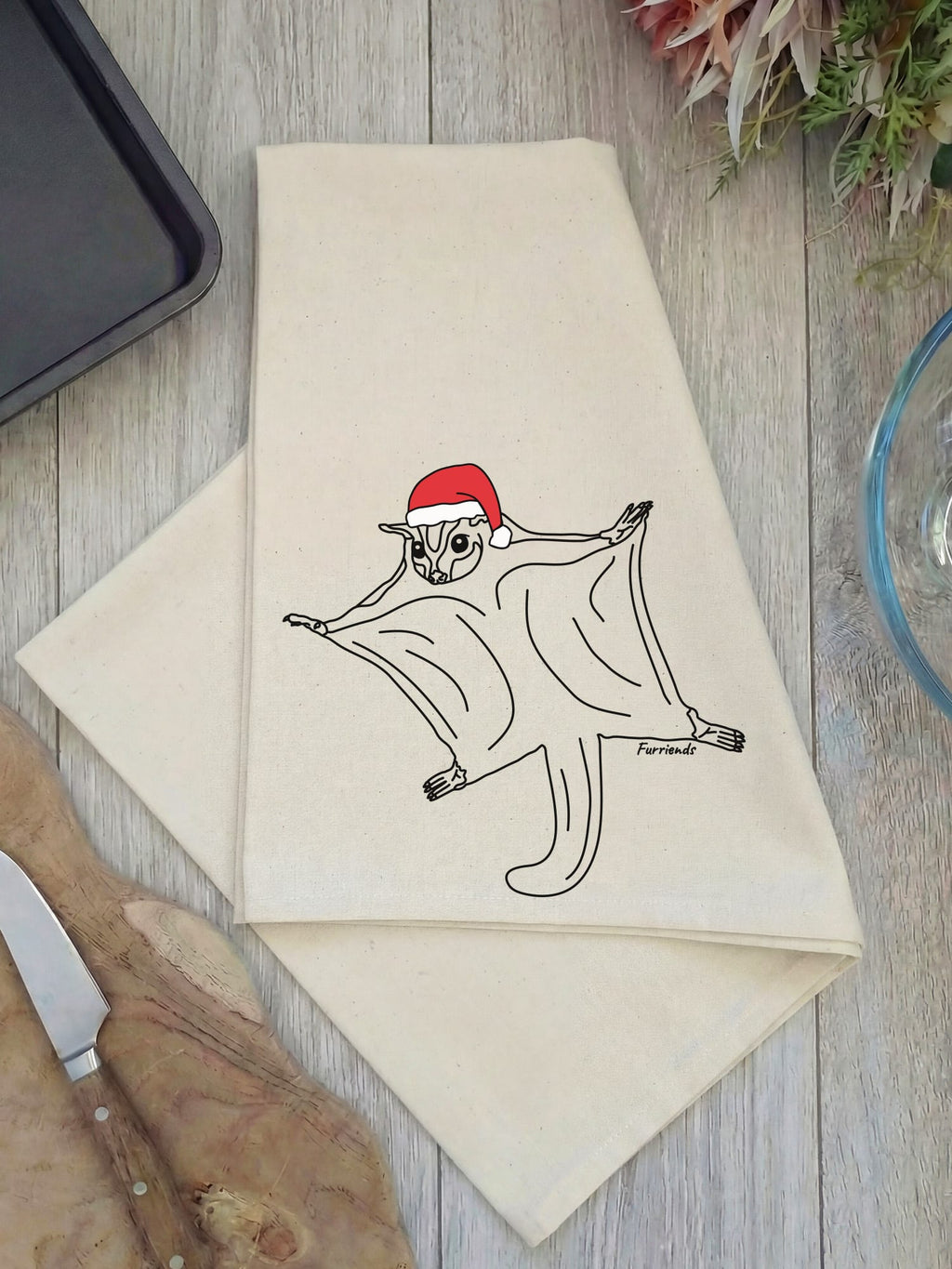 Sugar Glider Christmas Edition Tea Towel