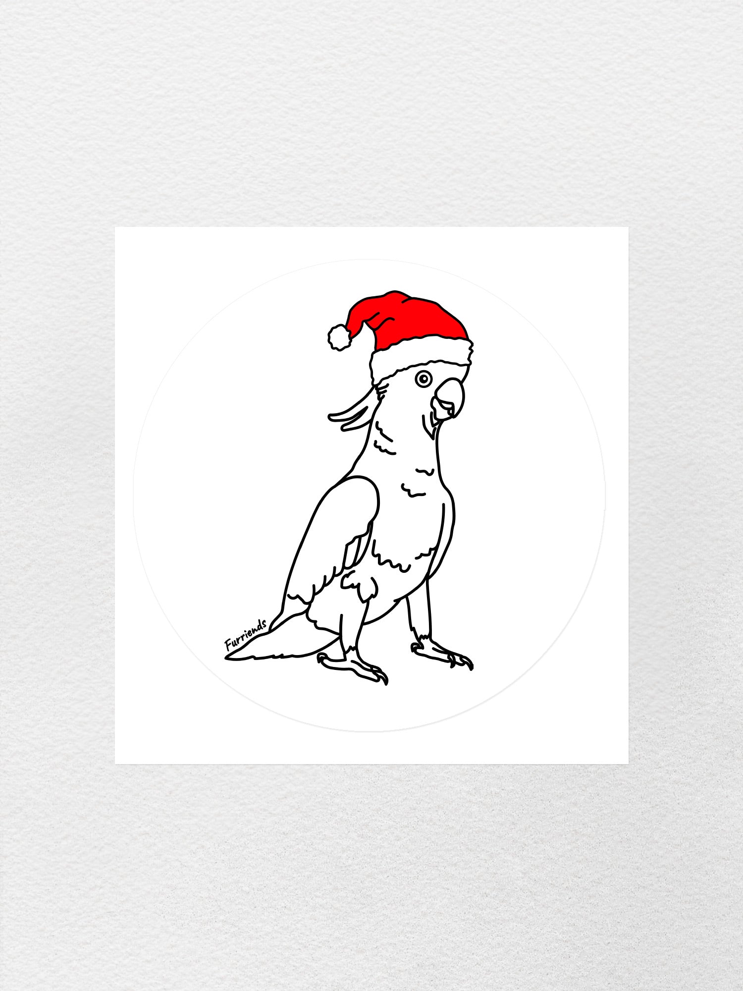 Sulphur-Crested Cockatoo Christmas Edition Sticker