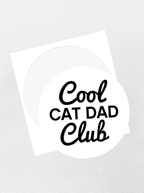 Cool Cat Dad Club Signature Script Sticker