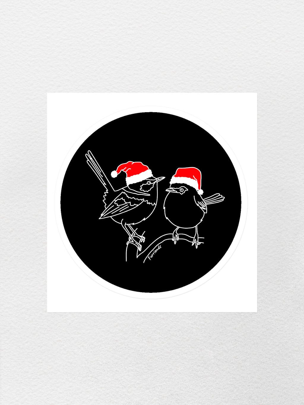 Superb Fairy Wren Christmas Edition Sticker