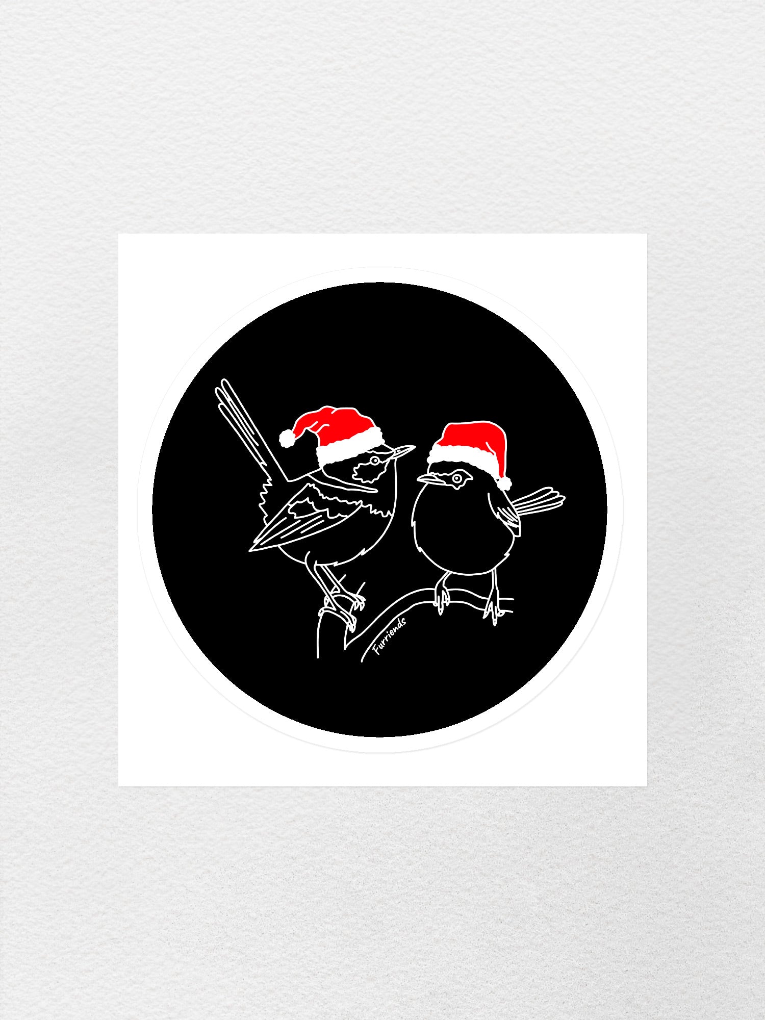 Superb Fairy Wren Christmas Edition Sticker