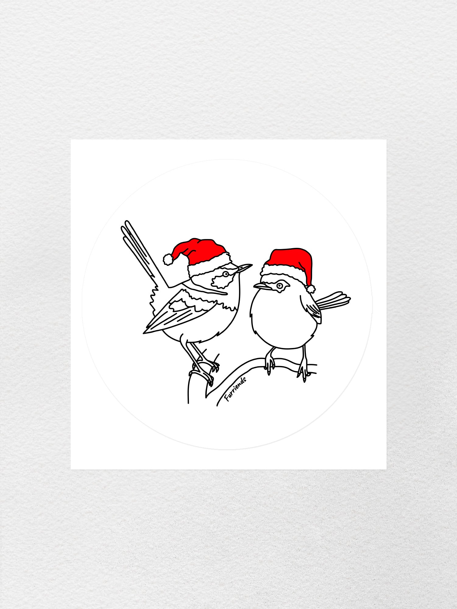 Superb Fairy Wren Christmas Edition Sticker