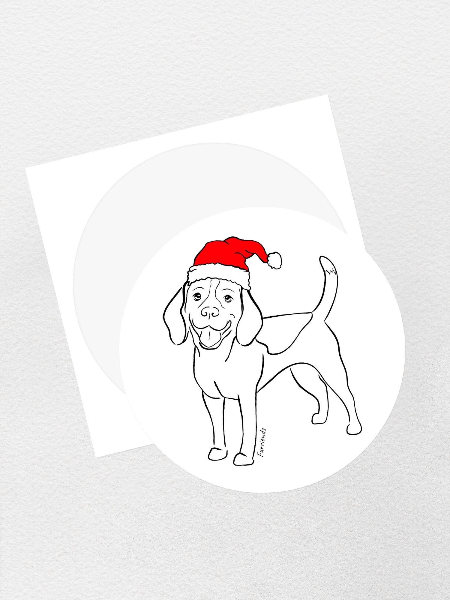 Beagle Christmas Edition Sticker | Furriends Australia