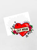 Cat Mum Heart Tattoo Sticker