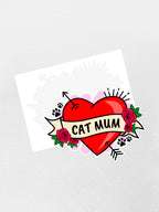 Cat Mum Heart Tattoo Sticker