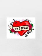 Cat Mum Heart Tattoo Sticker