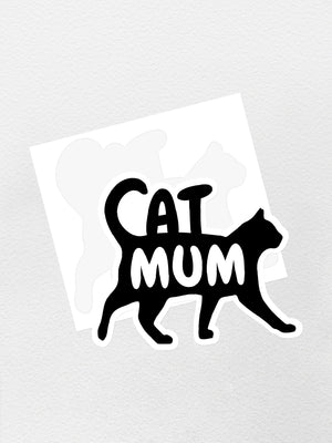 Cat Mum Silhouette Sticker