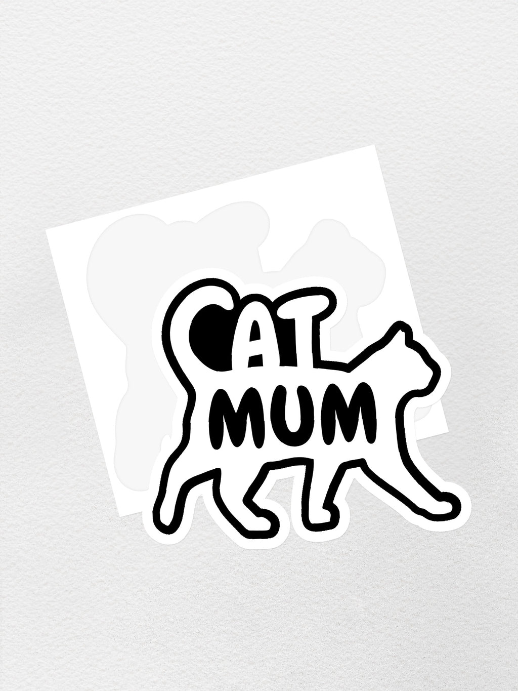 Cat Mum Silhouette Sticker