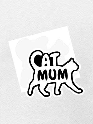 Cat Mum Silhouette Sticker