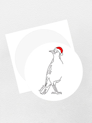 Australian Magpie Christmas Edition Sticker