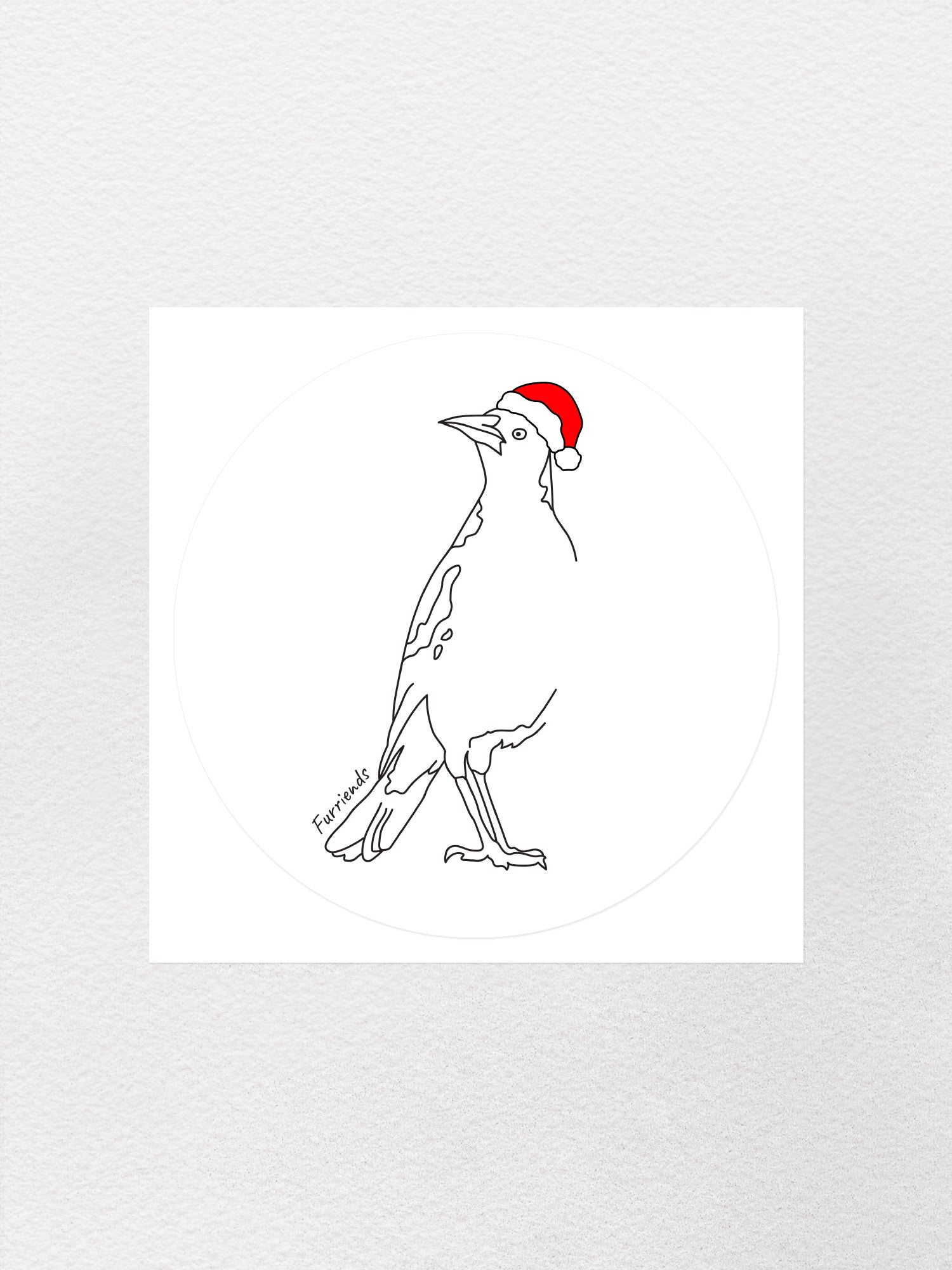 Australian Magpie Christmas Edition Sticker