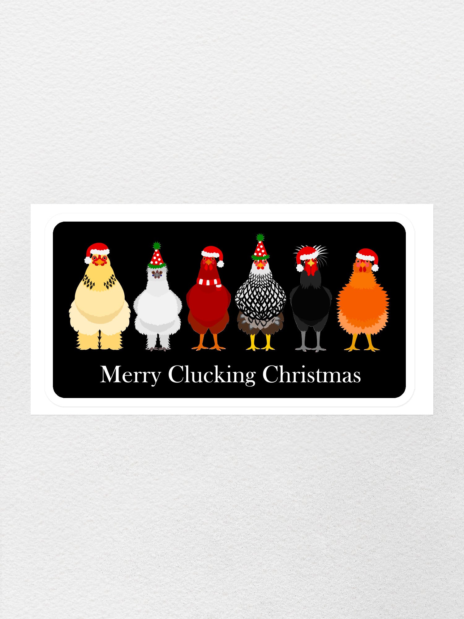 Merry Clucking Christmas Sticker