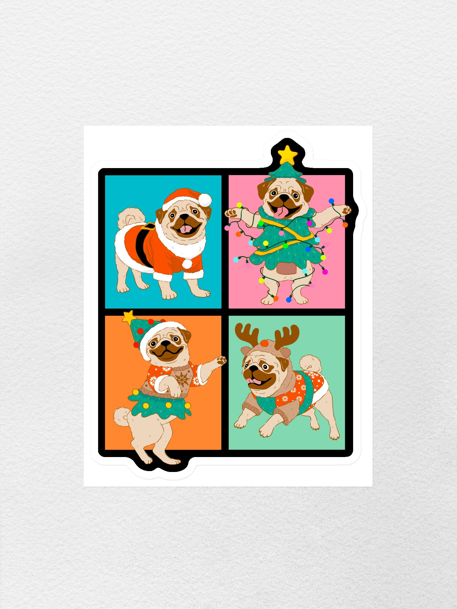 Pugmas Sticker