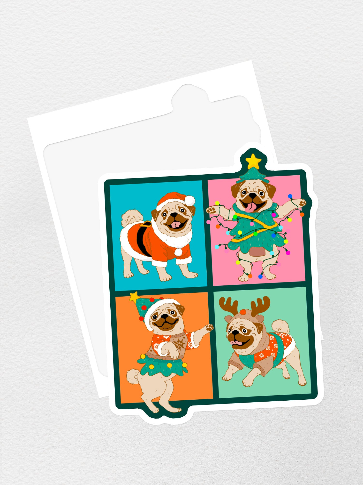 Pugmas Sticker