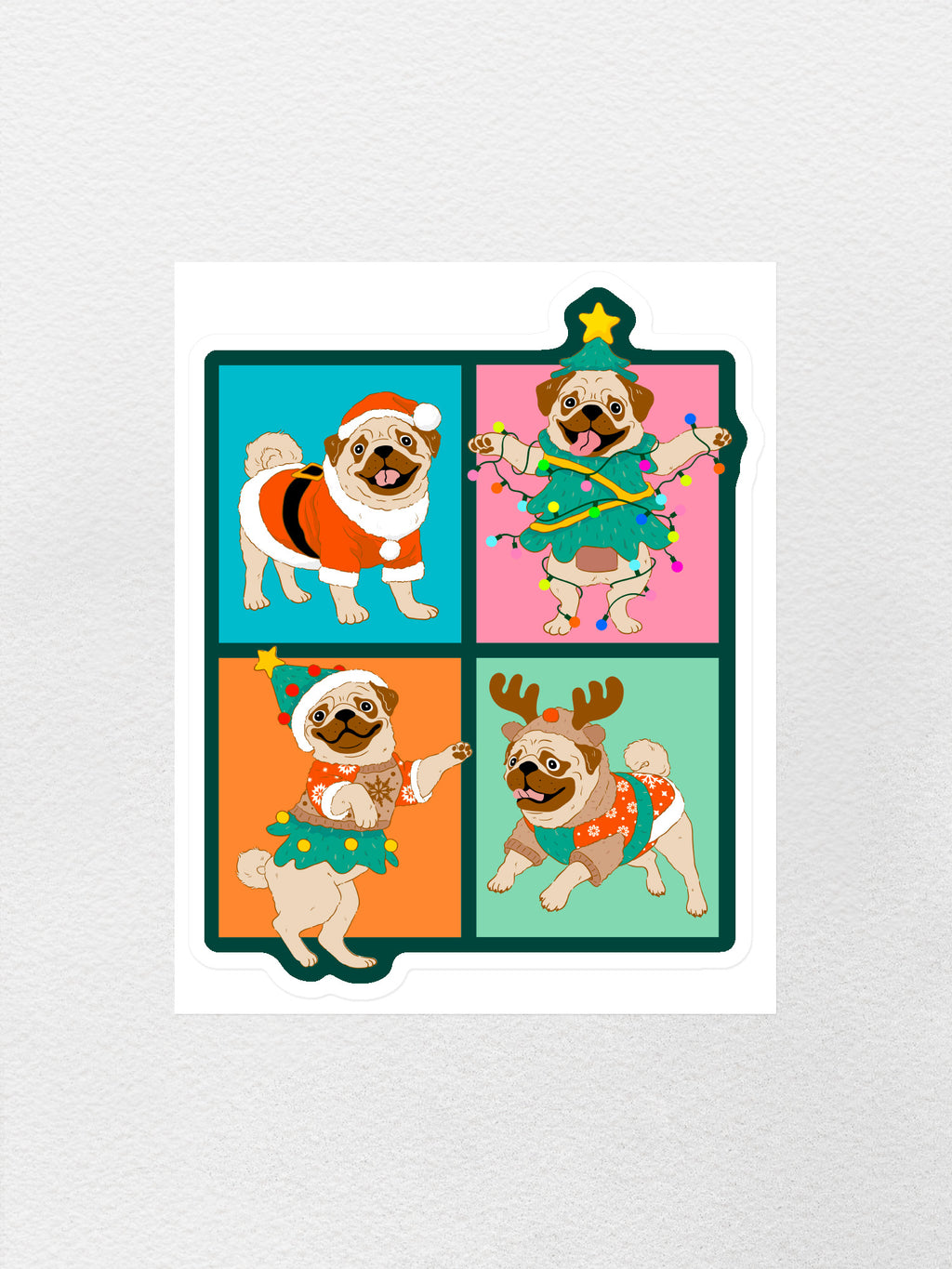 Pugmas Sticker