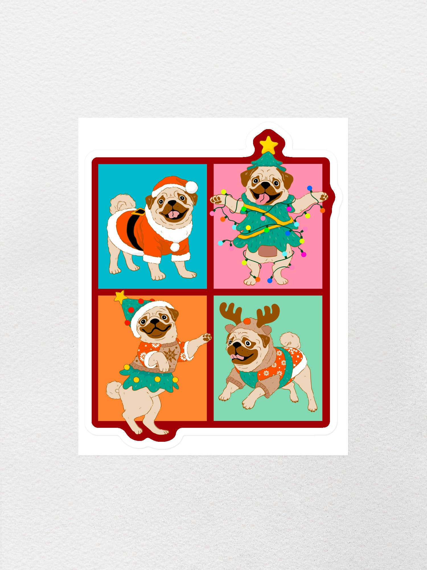 Pugmas Sticker
