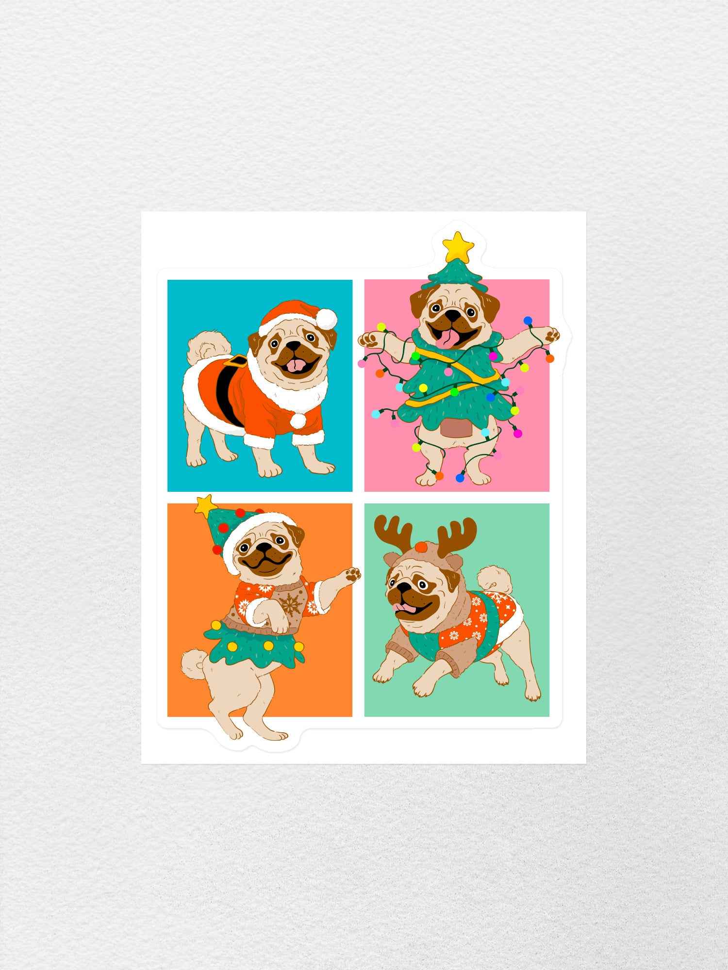 Pugmas Sticker