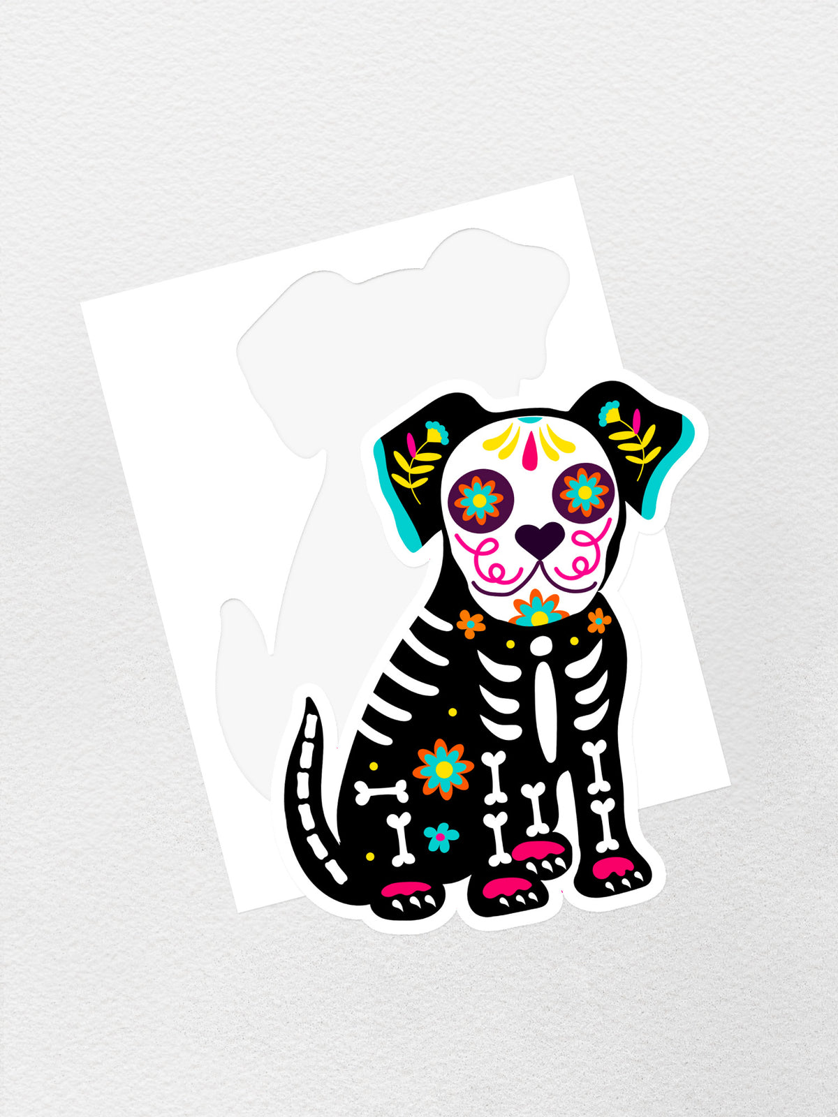 Sugar Skull Dog Sticker