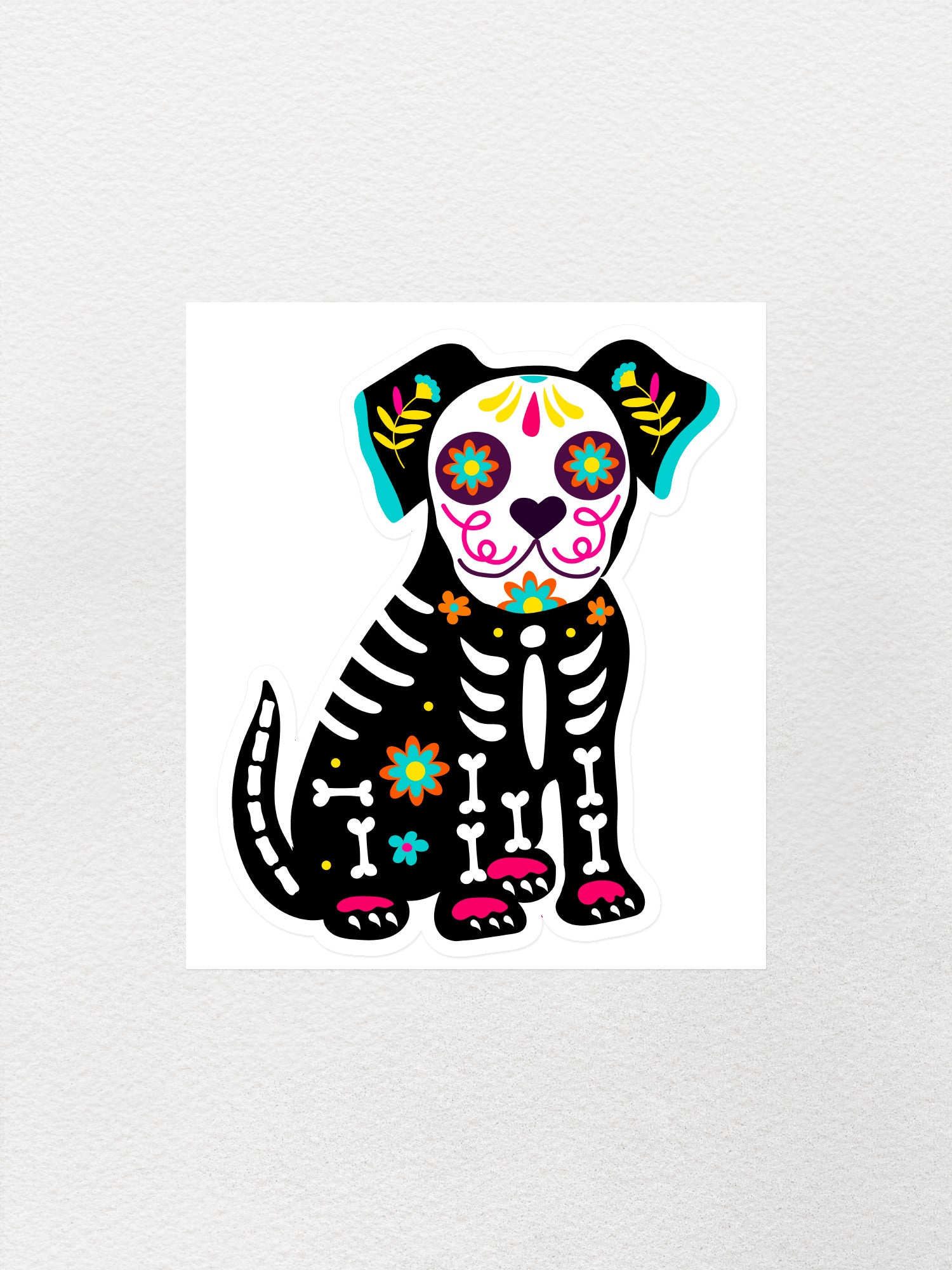 Sugar Skull Dog Sticker