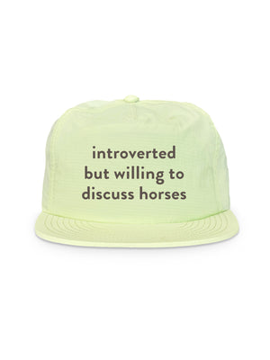 Introverted But Willing To Discuss Horses Quick-Dry Cap