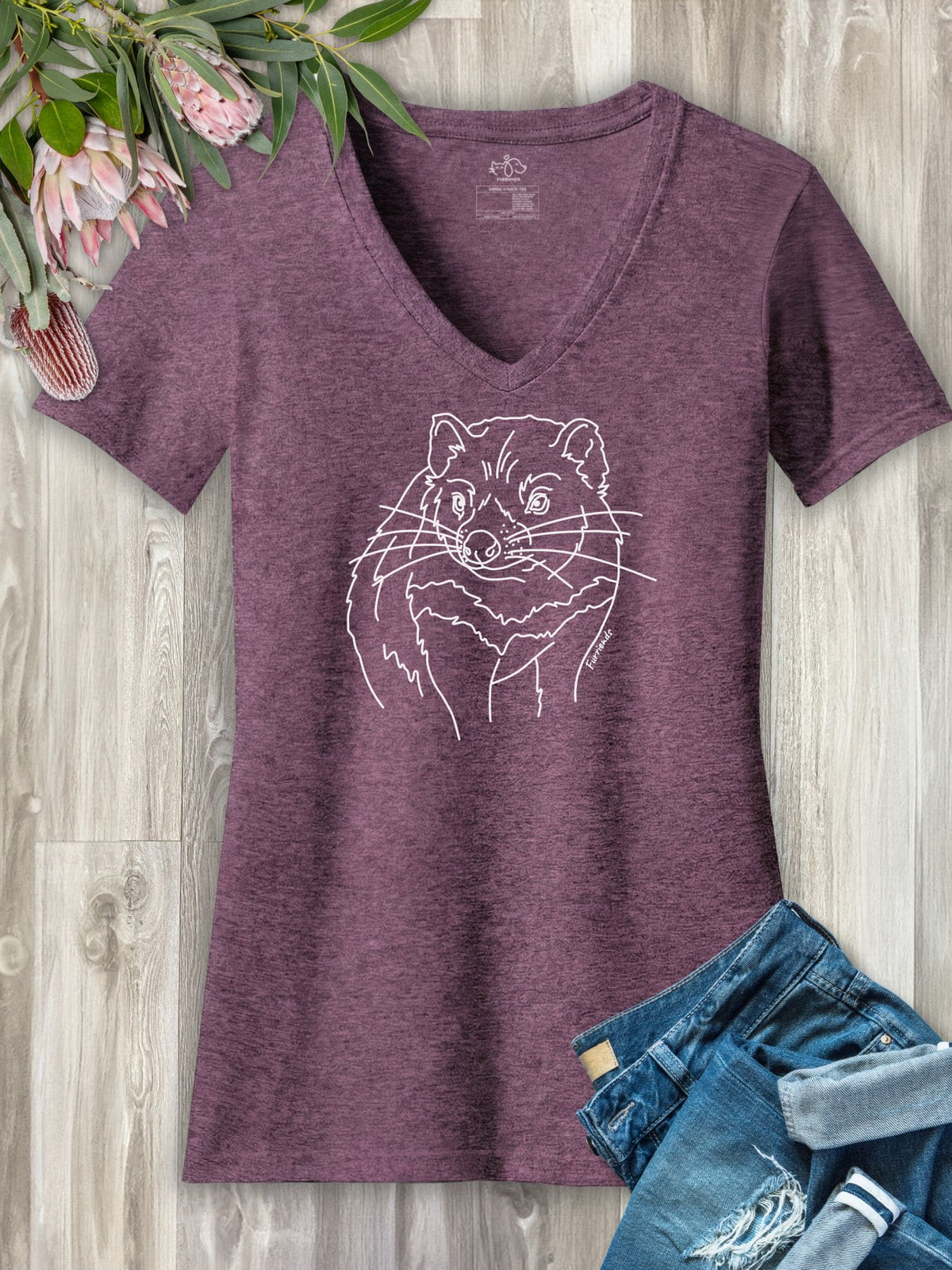 Tasmanian Devil Emma Women's V-Neck Tee