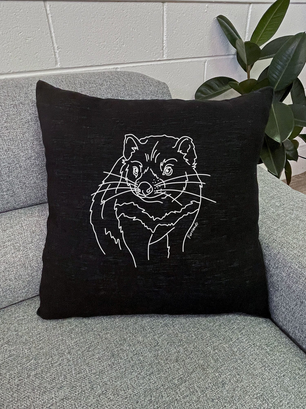 Tasmanian Devil Linen Cushion Cover