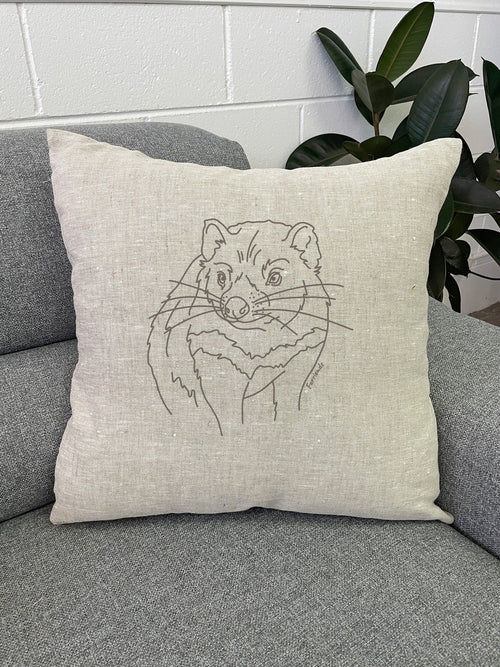 Tasmanian Devil Linen Cushion Cover
