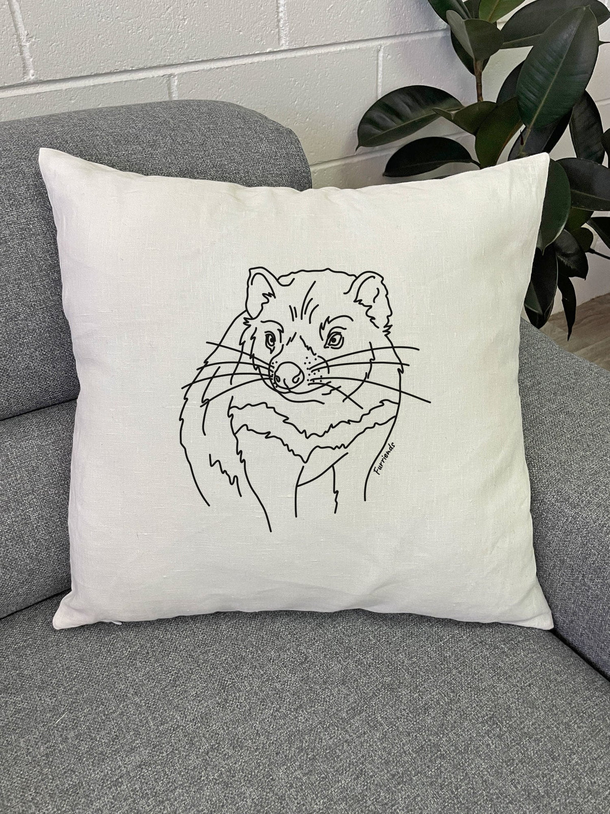 Tasmanian Devil Linen Cushion Cover