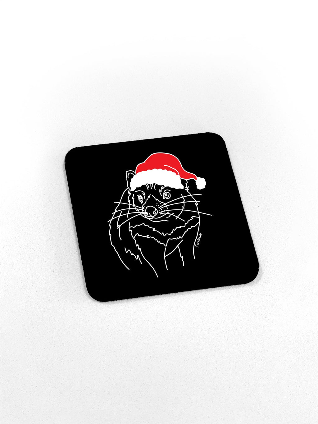 Tasmanian Devil Christmas Edition Black coaster