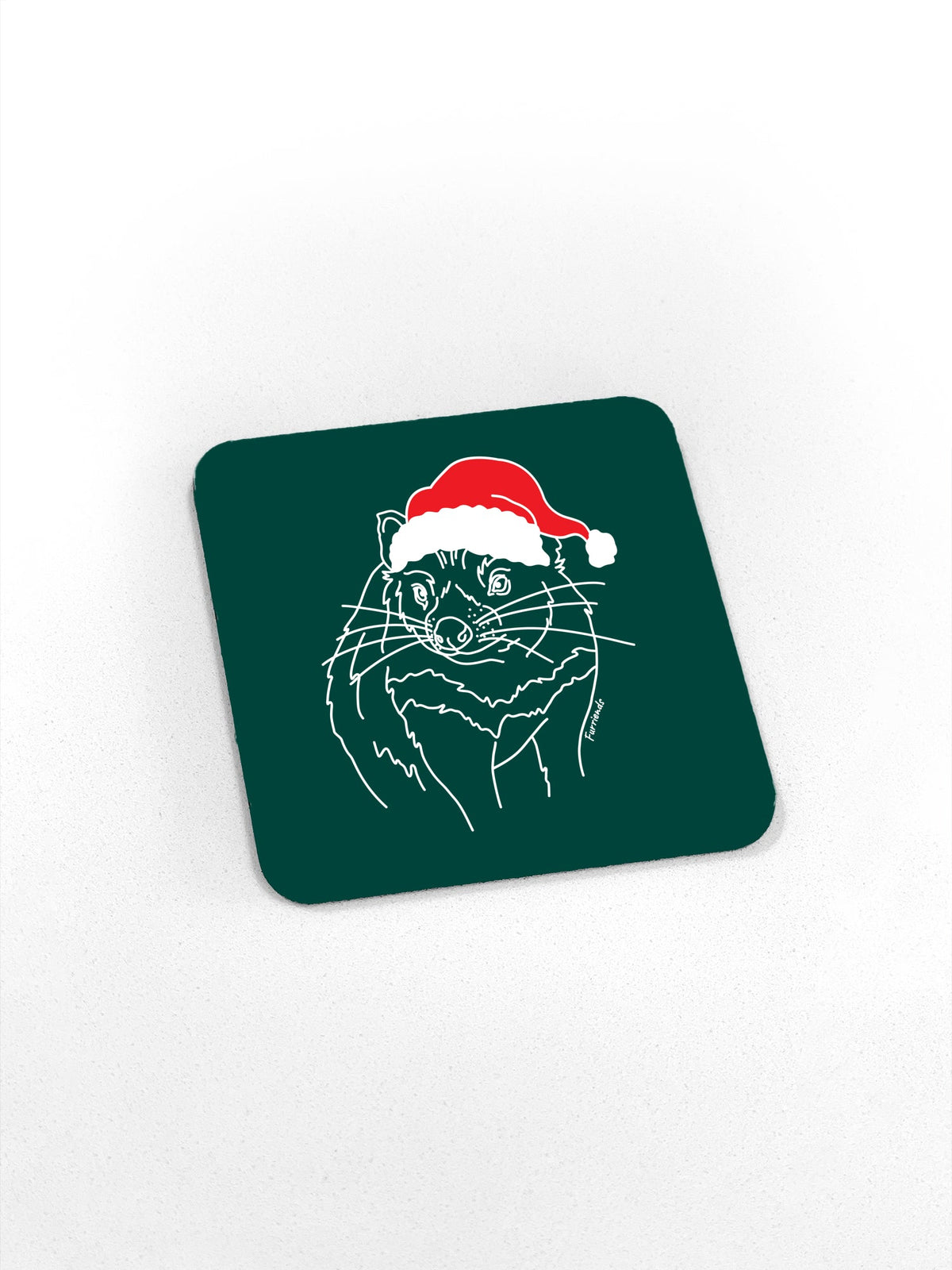 Tasmanian Devil Christmas Edition Green coaster