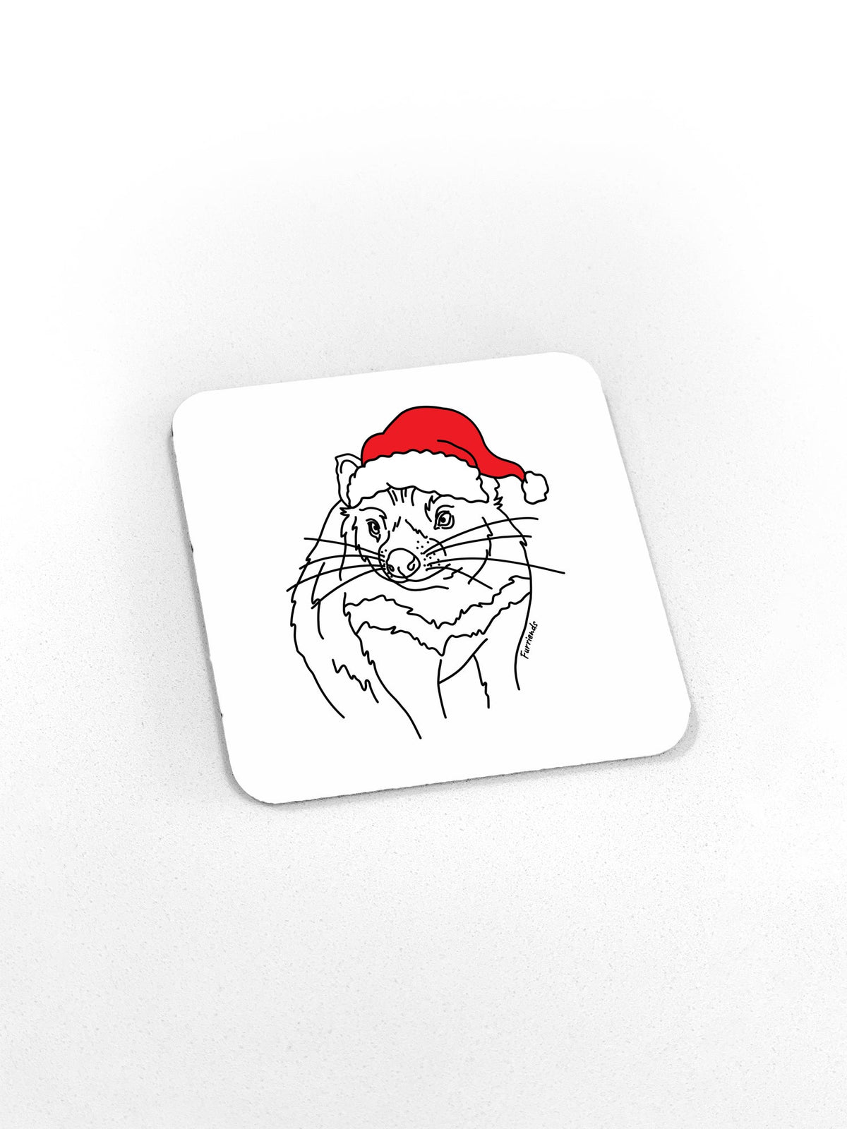 Tasmanian Devil Christmas Edition White coaster