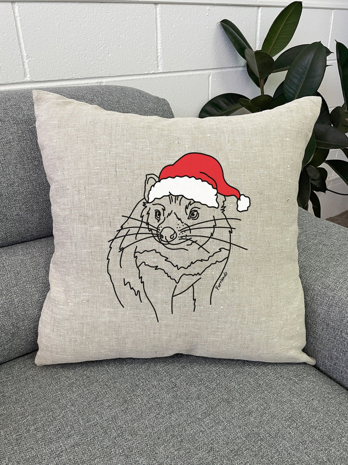 Tasmanian Devil Christmas Edition Linen Cushion Cover