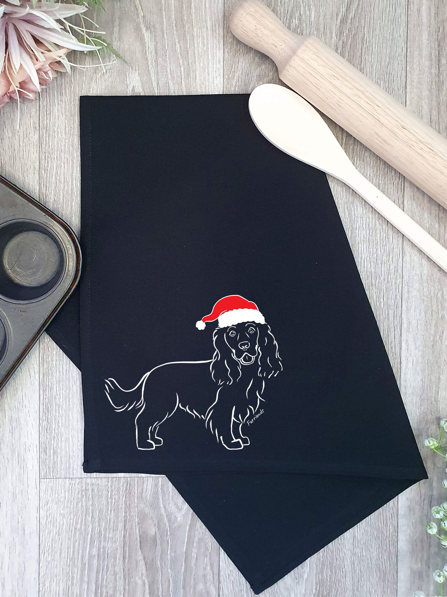 Cocker Spaniel Christmas Edition Tea Towel