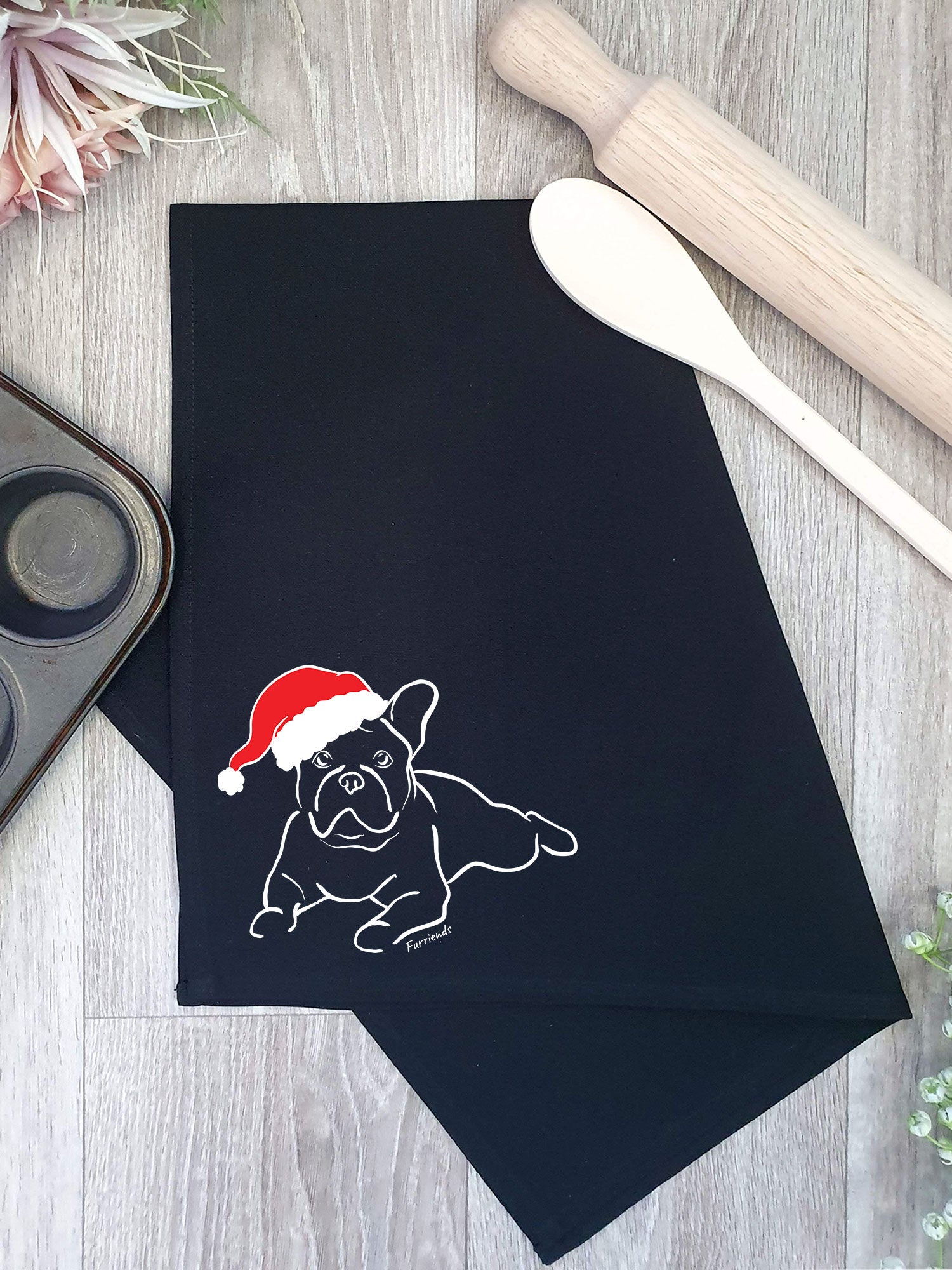French Bulldog Christmas Edition Tea Towel