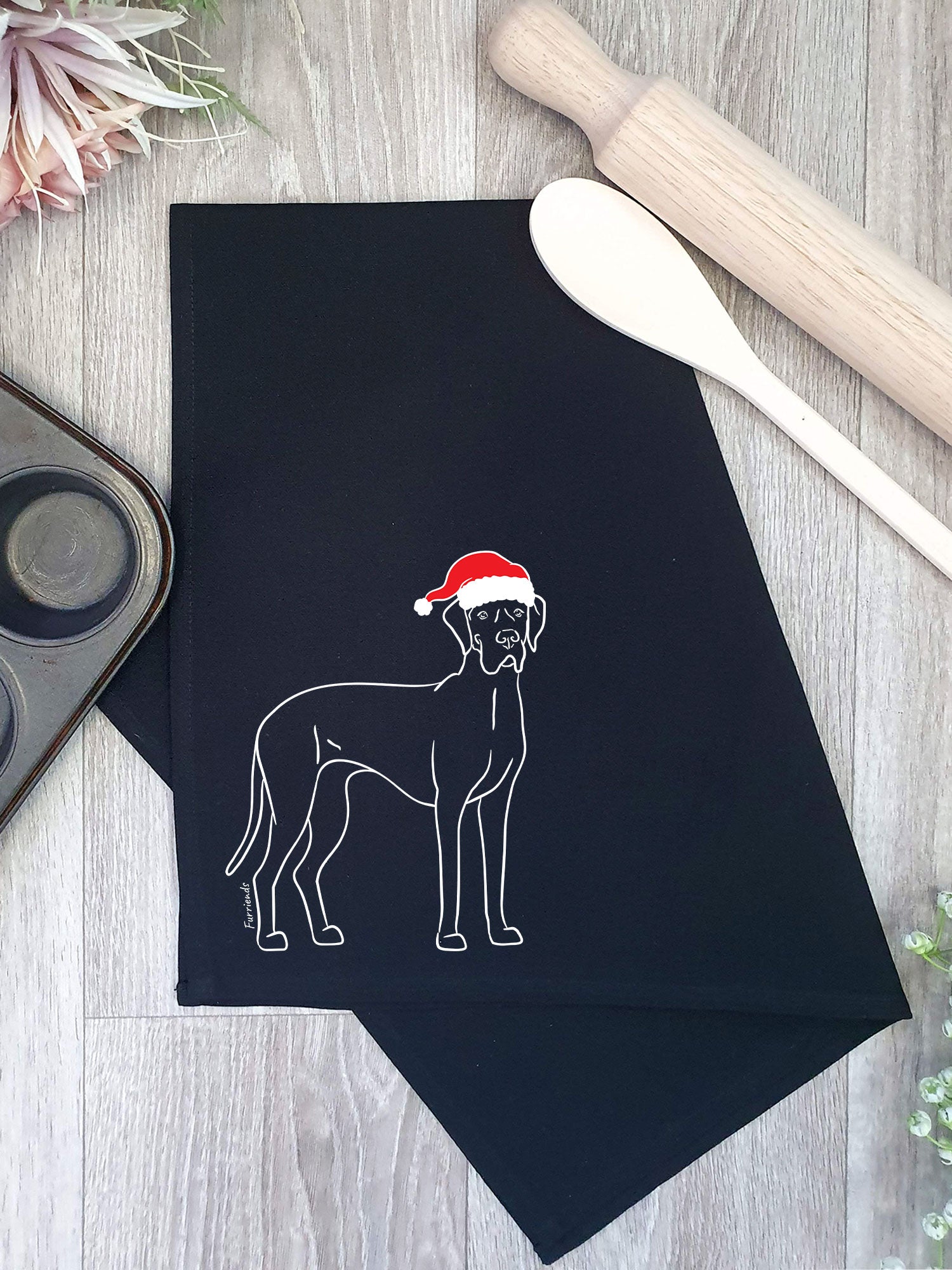 Great Dane Christmas Edition Tea Towel